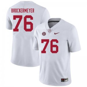 NCAA Men's Alabama Crimson Tide #76 Tommy Brockermeyer Stitched College 2021 Nike Authentic White Football Jersey FB17N37UA